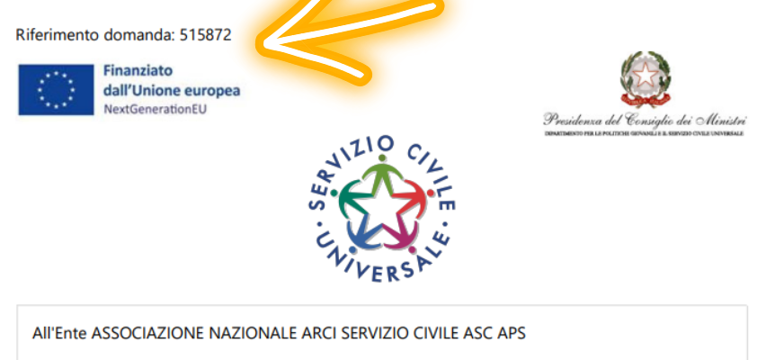 esempio riferimento domanda