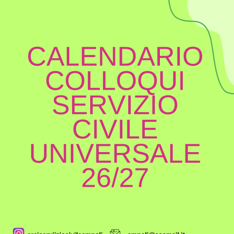 Pubblicato il calendario colloqui Arci Servizio Civile Empoli APS